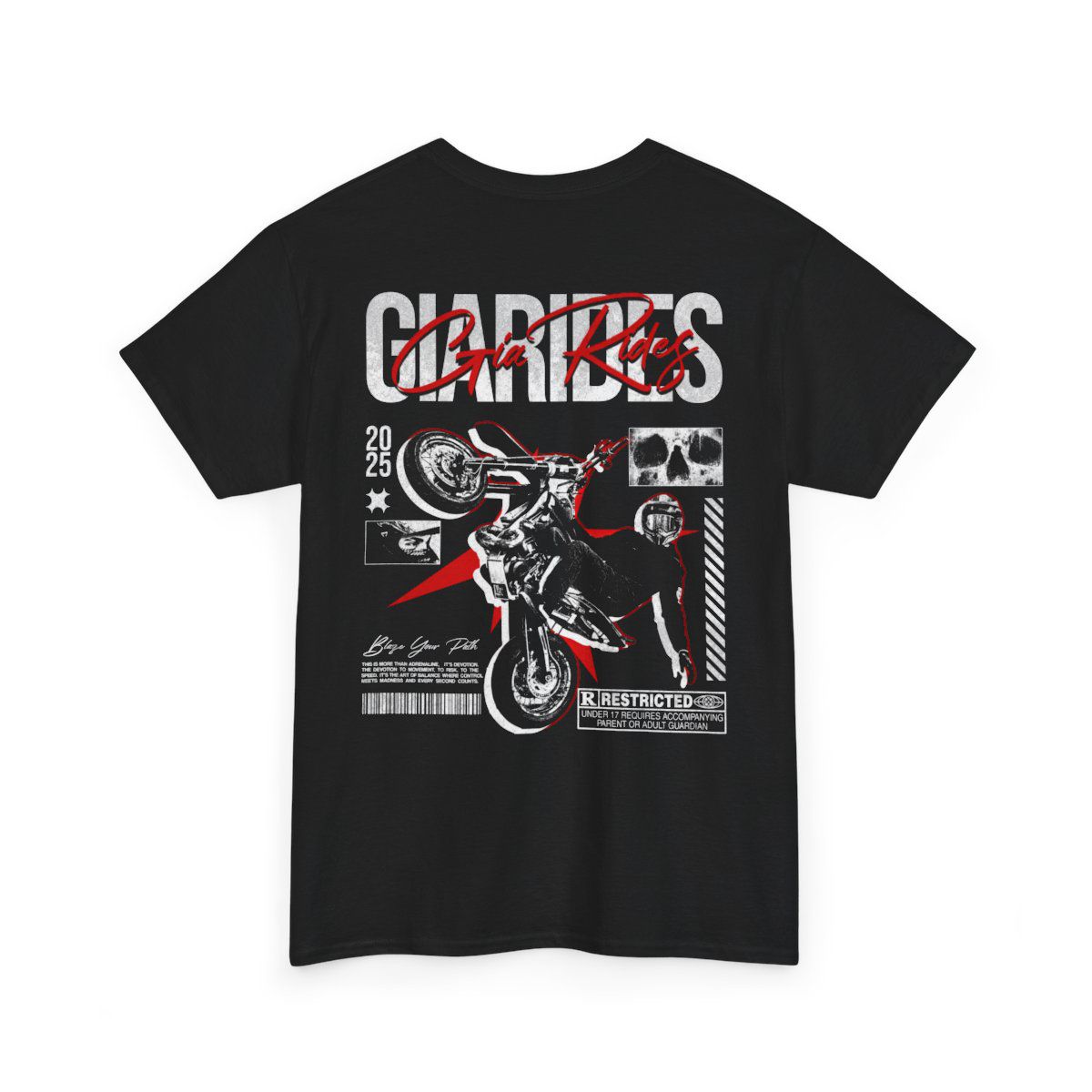 Gia Rides "Adrenaline Restricted" E-Bike Graphic T-Shirt | Heavyweight Rider Tee