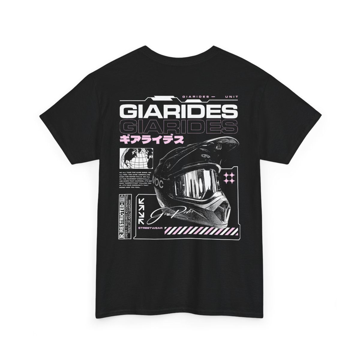 Gia Rides "Cyber Helmet Unit" T-Shirt | Streetwear E-Bike Neon Graphic Tee